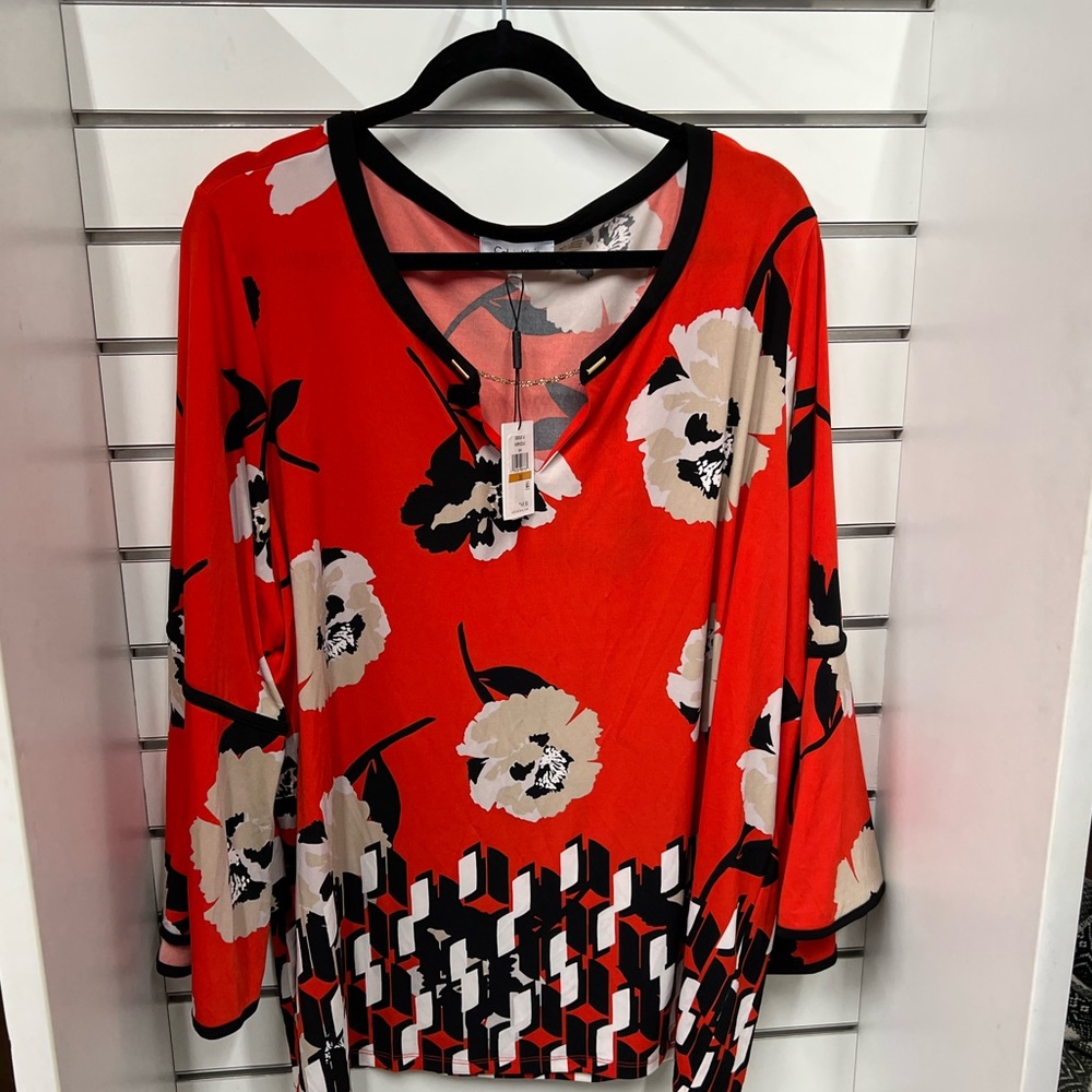 NWT Calvin Klein 3XL Orange Floral Tunic